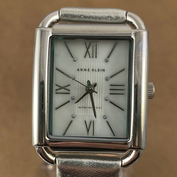 Anne Klein Tank Watch Roman Numerals All Silver main image 4